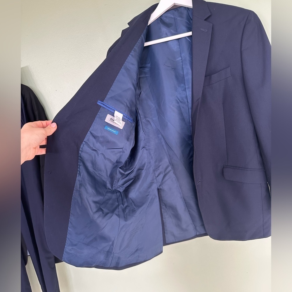 Kenneth Cole Techni-Cole Suit 2 Piece Jacket Pants Set Blue Men Sz 38R 31W Blue  - Picture 10 of 16